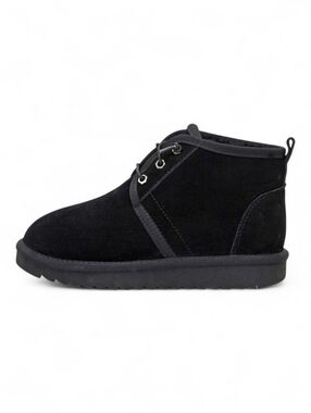 NWT Cushionaire Women's Harper Black Suede Faux Fur Lace Up Boots 8